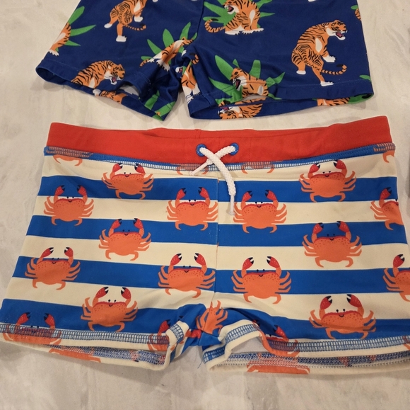 Mini Boden Blue and Orange Kids' Swim Shorts - Picture 3 of 7